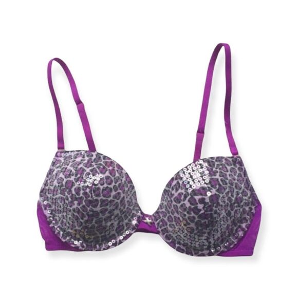🔃Fredericks Of Hollywood Purple Cheetah Print Bra - Picture 1 of 4